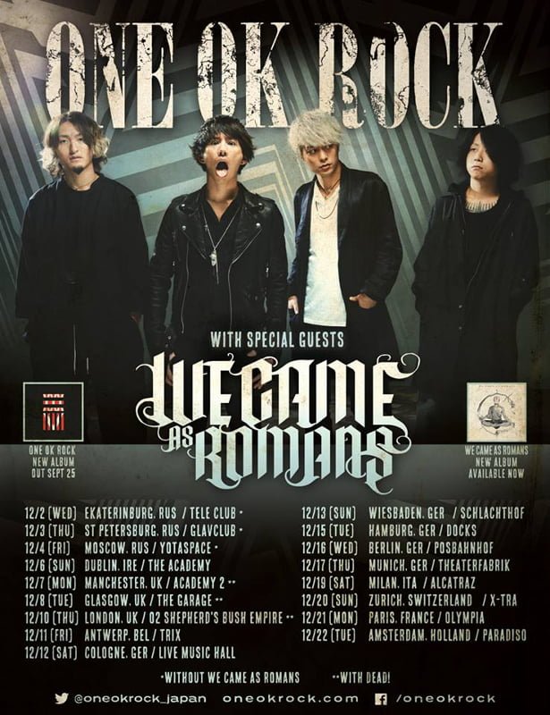 ONE OK ROCK komt voor de derde keer naar Europa