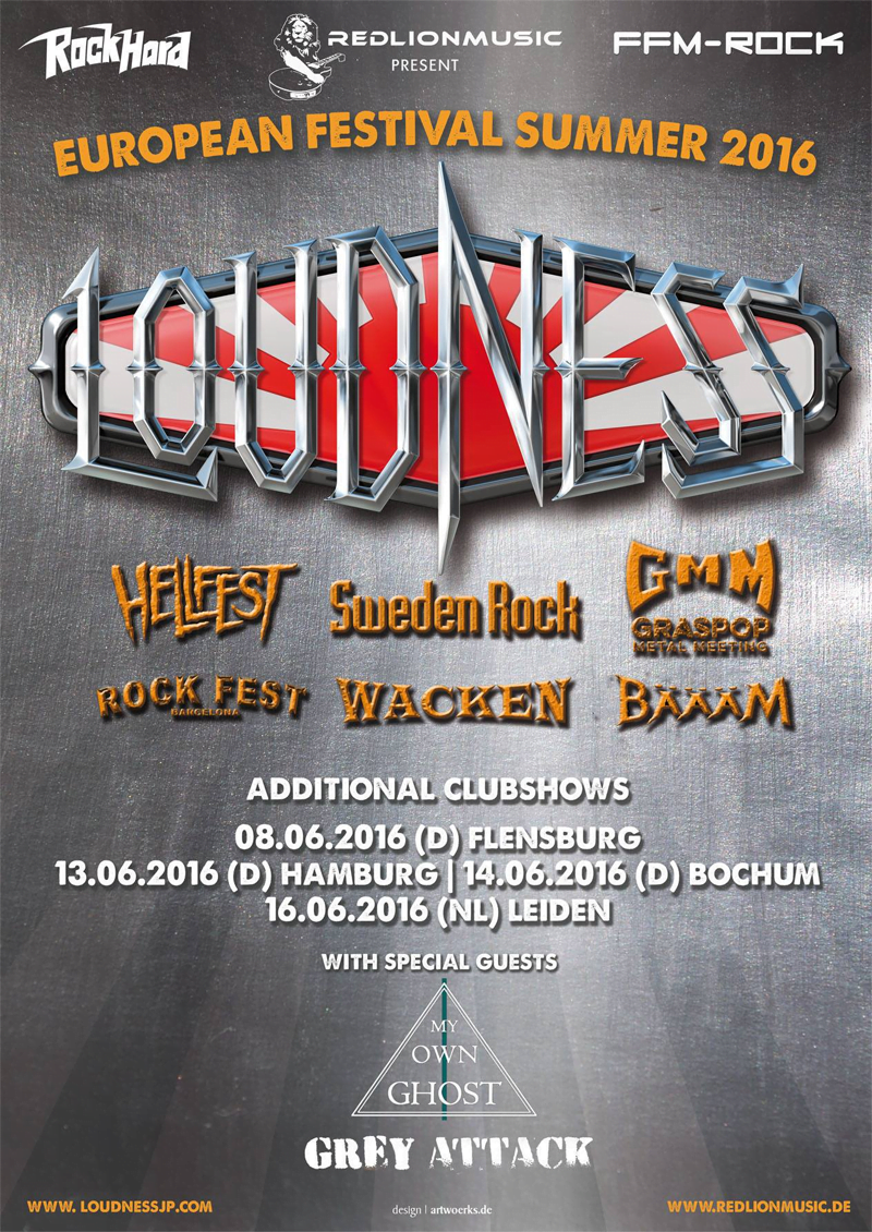 LOUDNESS viert 35ste verjaardag met festival- en clubtour in Europa