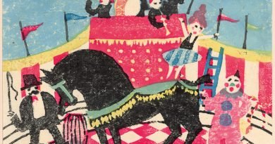 CIRCUS, Kawanishi Hide (1894-1965). Kleurenhoutsnede op papier, 1925, P0366. Collectie Elise Wessels – Nihon no hanga