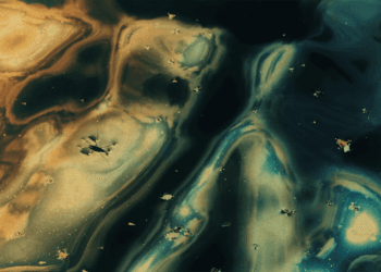 the mouth of krishna #746, 2018 - Pigments, Japanese paper and gold leaf | Albarrán Cabrera