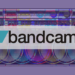 Bandcamp logo on top of a radio, edited in a way that there was a glitch. The result is that there are more radio's in the image. With added filters it is made colourful with the added colours of red, blue and green and mixes of that.