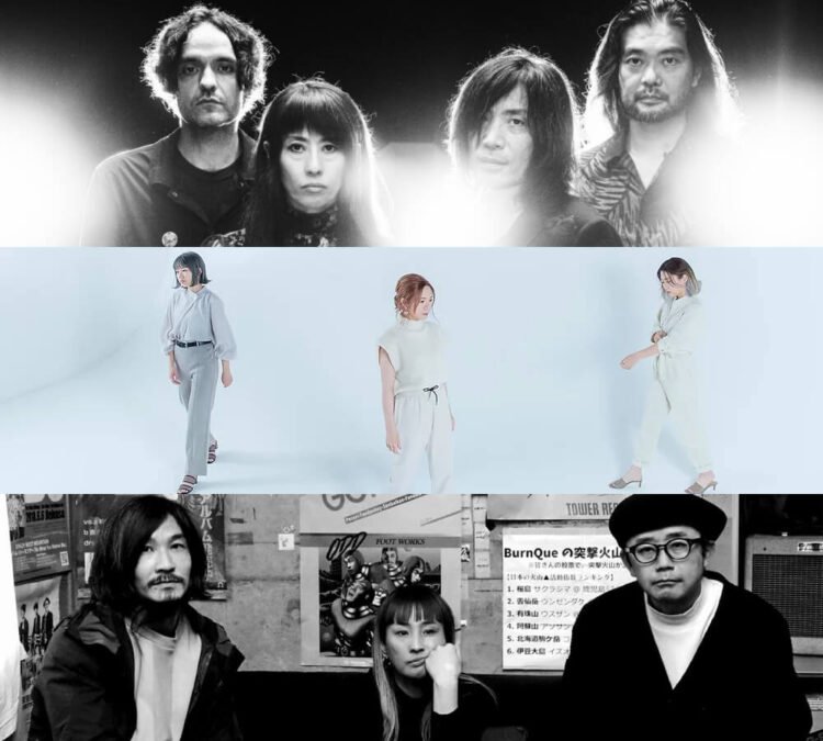 Collage of bandphotos from the bands MONO, Paranoid Void and MASS OF THE FERMENTING DREGS