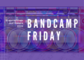 Text of "Bandcamp Friday" and "Suggestions September 2022" on top of a radio, edited in a way that there was a glitch. The result is that there are more radio's in the image. With added filters it is made colourful with the added colours of red, blue and green and mixes of that.