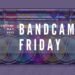 Text of "Bandcamp Friday" and "Suggestions May 2023" on top of a radio, edited in a way that there was a glitch. The result is that there are more radio's in the image. With added filters it is made colourful with the added colours of red, blue and green and mixes of that.