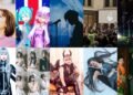Collage of the highlighted performers at HYPER JAPAN Festival 2023: Naomi Suzuki, VOCAFEST UK & Ireland, R I N C H, Ready Singer One, Yuko Tsubame, FEMM, Colorpointe, Miura Ayme, Isiliel, Akari Mochizuki and DENSHONEN