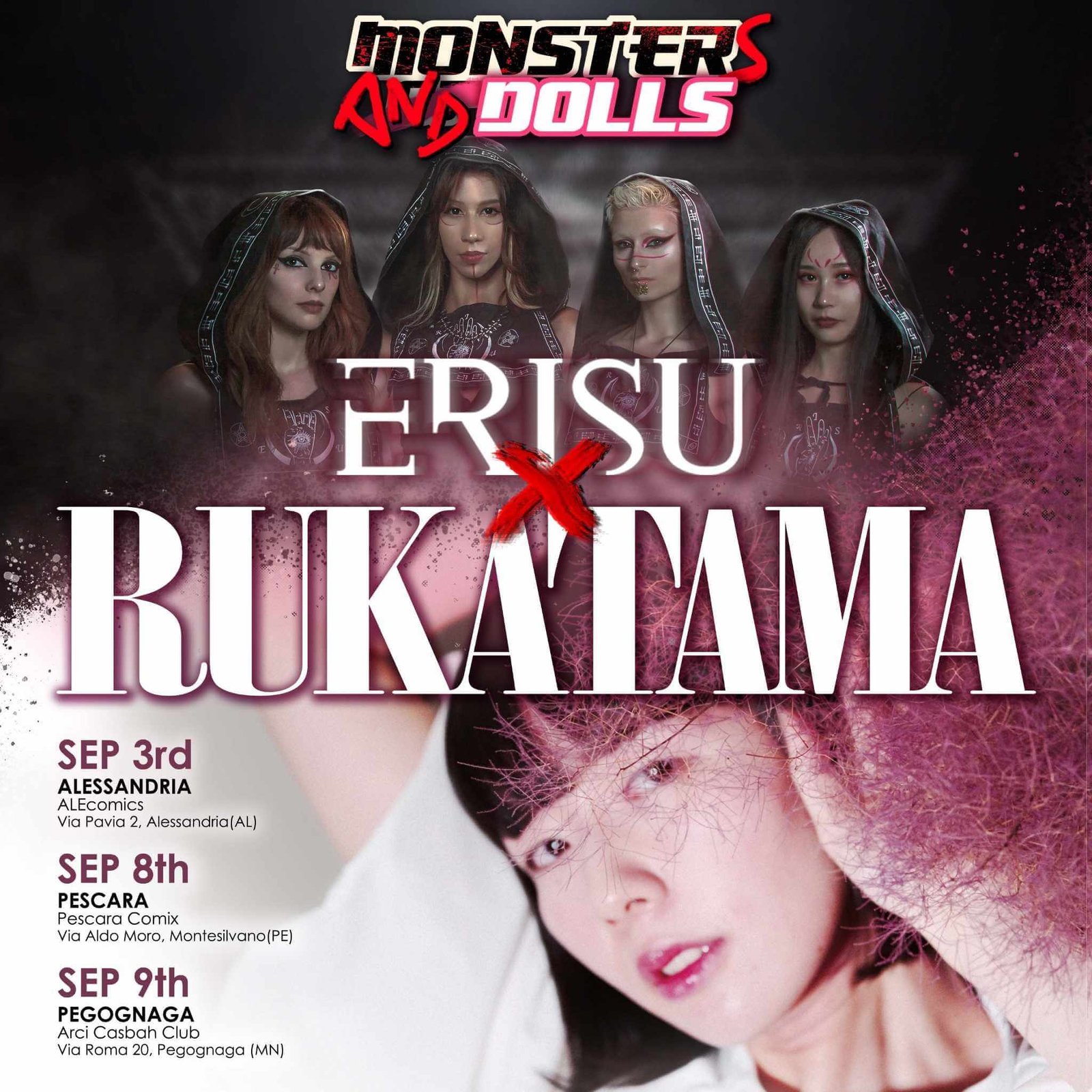 Tour flyer of Rukatama and ERISU (September 2023)