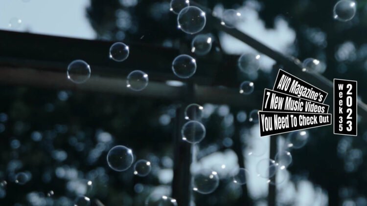 Still from Hammer Head Shark's music video for "たからもの (Takaramono)". In a natural setting, it shows bubbles spawned from a bubble blower.