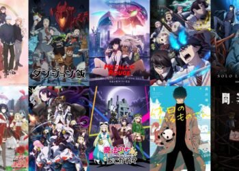 Anime key visuals from: Yubisaki to Renren (ゆびさきと恋々) - Studio: Ajia-do, Dungeon Meshi (ダンジョン飯) - Studio: Kadokawa, Metallic Rouge - Studio: BONES, Ao no Exorcist: Shimane Illuminati-hen (青の祓魔師 島根啓明結社篇) - Studio VOLN, Ore dake Level Up na Ken (俺だけレベルアップな件) - Studio: A-1 Pictures, Mato Seihei no Slave (魔都精兵のスレイブ) - Studio: Seven Arcs, Akuyaku Reijou Level 99: Watashi wa Ure-Boss desu ga Maou dewa Arimasen (悪役令嬢レベル99 ～私は裏ボスですが魔王ではありません～) - Studio: Jumondo, Mahou Shoujo ni Akogarete (魔法少女にあこがれて) - Studio: Asahi Production, Kyuujitsu no Warumono-san (休日のわるものさん) - Studio: SynergySP, Shin-Ei Animation, and Yami Shibai 12 (闇芝居 十二期) - Studio: ILCA