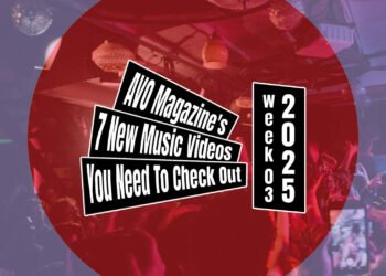 Music Video Roundup logo on top of a design with the red dot (inspired by the Japanese flag) and a concert photo taken by Francisca Hagen (at the Haru Nemuri show at V11 in Rotterdam). We have arrived at week 3 of 2025.