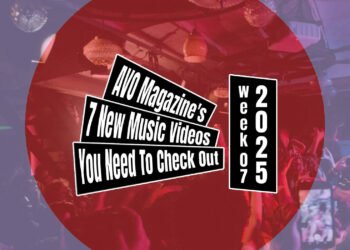 Music Video Roundup logo on top of a design with the red dot (inspired by the Japanese flag) and a concert photo taken by Francisca Hagen (at the Haru Nemuri show at V11 in Rotterdam). We have arrived at week 7 of 2025.