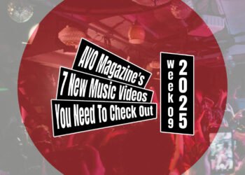 Music Video Roundup logo on top of a design with the red dot (inspired by the Japanese flag) and a concert photo taken by Francisca Hagen (at the Haru Nemuri show at V11 in Rotterdam). We have arrived at week 9 of 2025.