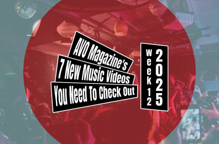 Music Video Roundup logo on top of a design with the red dot (inspired by the Japanese flag) and a concert photo taken by Francisca Hagen (at the Haru Nemuri show at V11 in Rotterdam). We have arrived at week 12 of 2025.