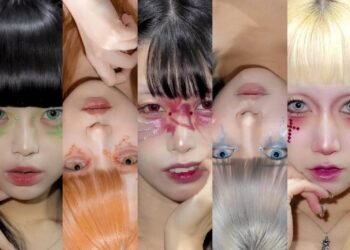 Five close-up portraits of the members of alternative idol group Zenbu Kimi no Sei da. presented in a collage, showing the creative expression of all the members.