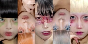 Five close-up portraits of the members of alternative idol group Zenbu Kimi no Sei da. presented in a collage, showing the creative expression of all the members.